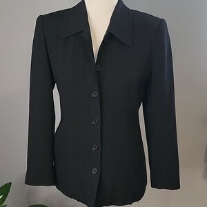Talbots Petites Black Button Down Wrinkle Resistant Top or Light Jacket Size 2P